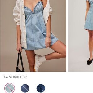 Free People Altura Denim Mini Dress in Ballad Blue